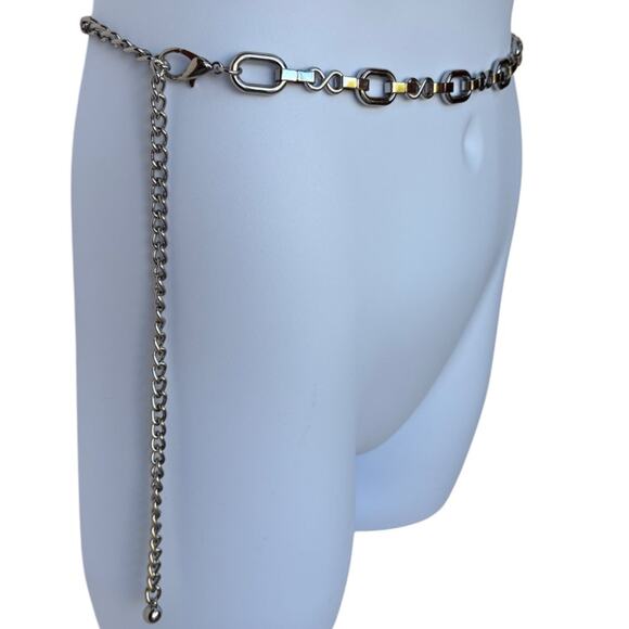 Silver Tone Adjustable Metal Chain Belt - Fits up to 40 inch Waist - Picture 8 of 10